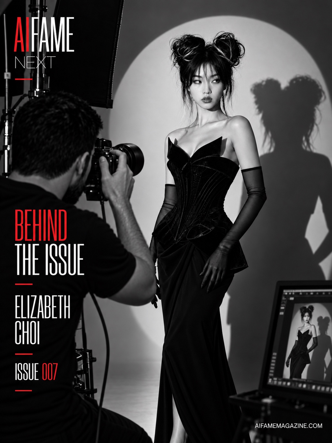 AIFAME NEXT ISSUE 007 — BEHIND THE ISSUE cover featuring Elizabeth Choi.